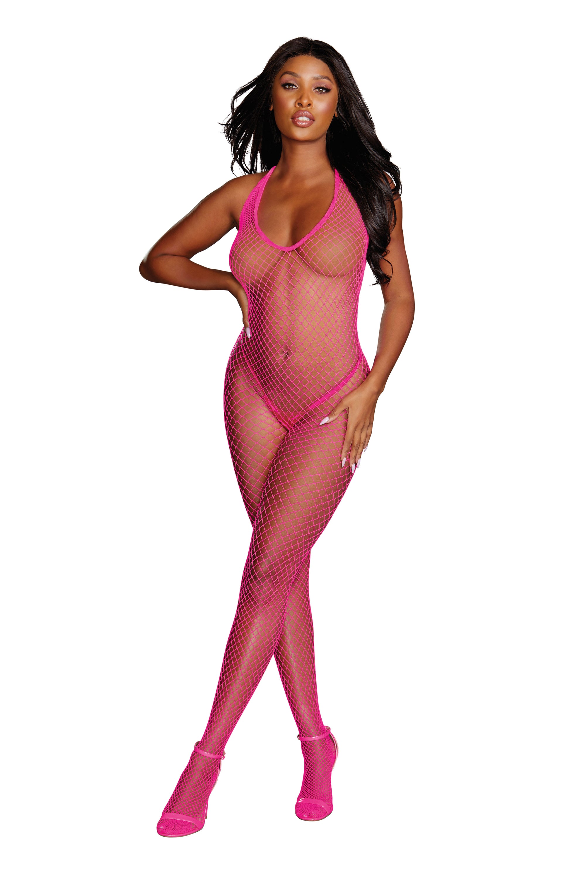 \Diamond Net Bodystocking - One Size - Neon Pink DG-0079NNPKOS\""