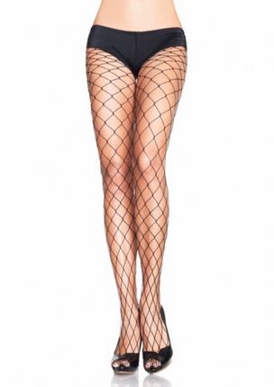 "Fence Net Pantyhose - One Size - Black LA-9905BLK"