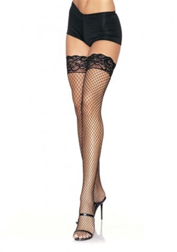 "Industrial Net Stay Up Thigh Highs - One Size - Black LA-9201BLK"