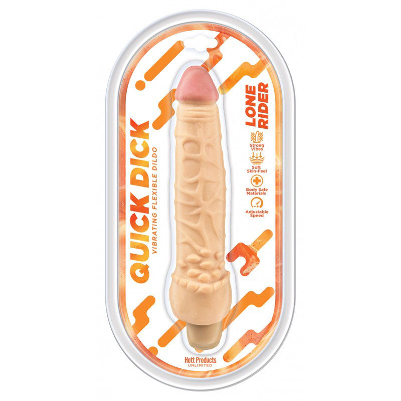 "Lone Rider Quick Dick - Vibrating Flex Dildo - 6 Inch HTP3768"