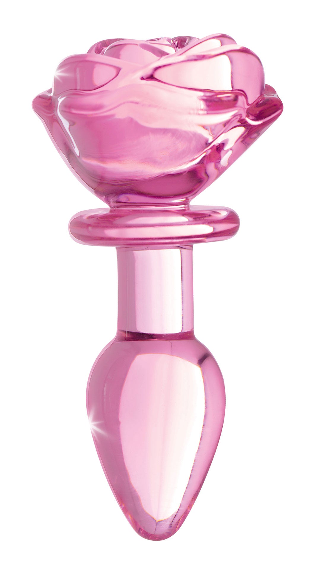 "Pink Rose Glass Anal Plug - Small BTYS-AG650-SML"