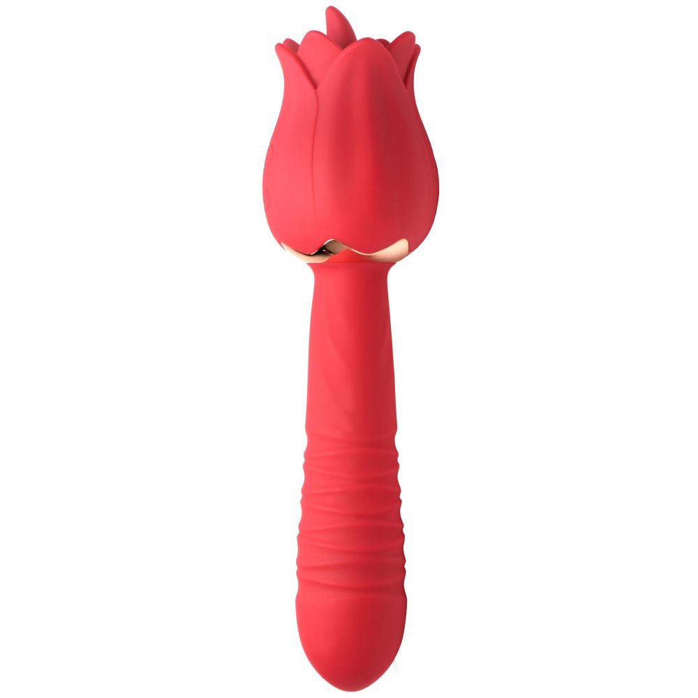 "Bloomgasm Racy Rose Thrust and Lick Vibrator - Red INM-AH070"