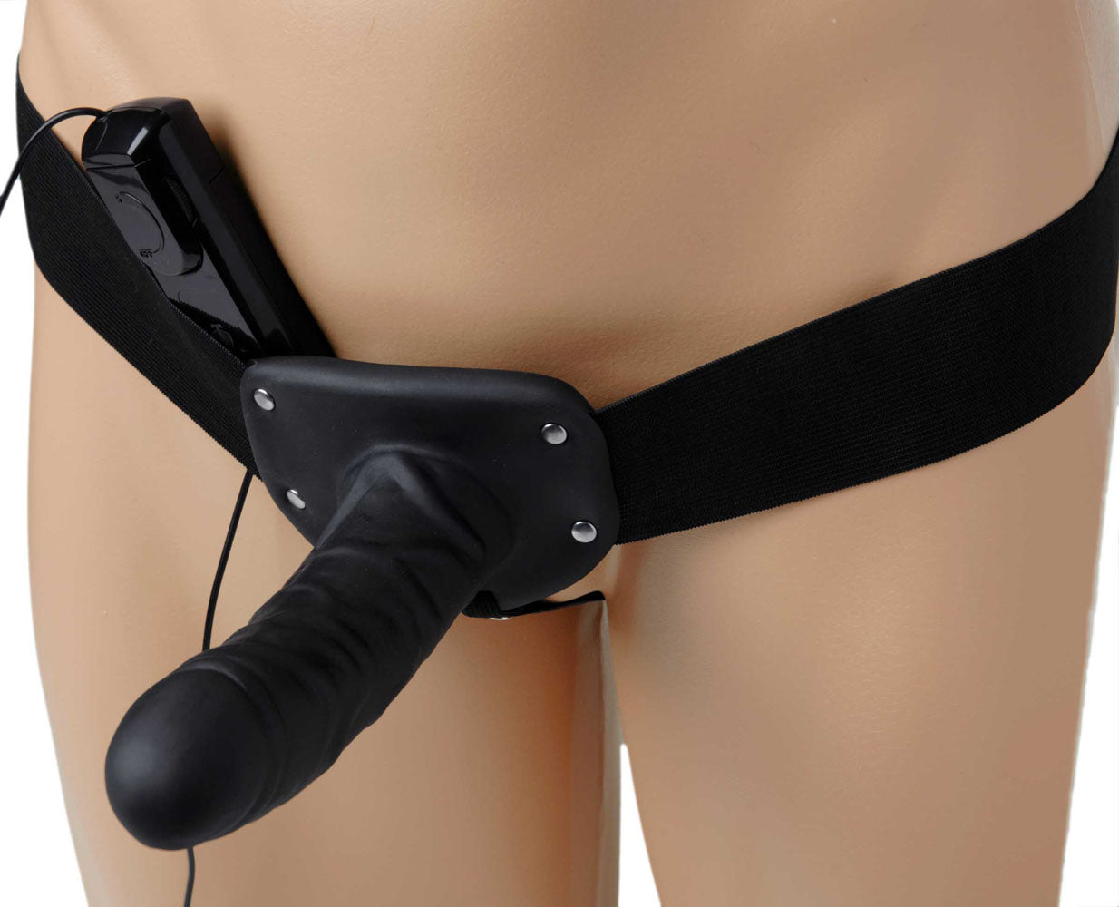 "Deluxe Vibro Erection Assist Hollow Silicone Strap-On SM-AD284"