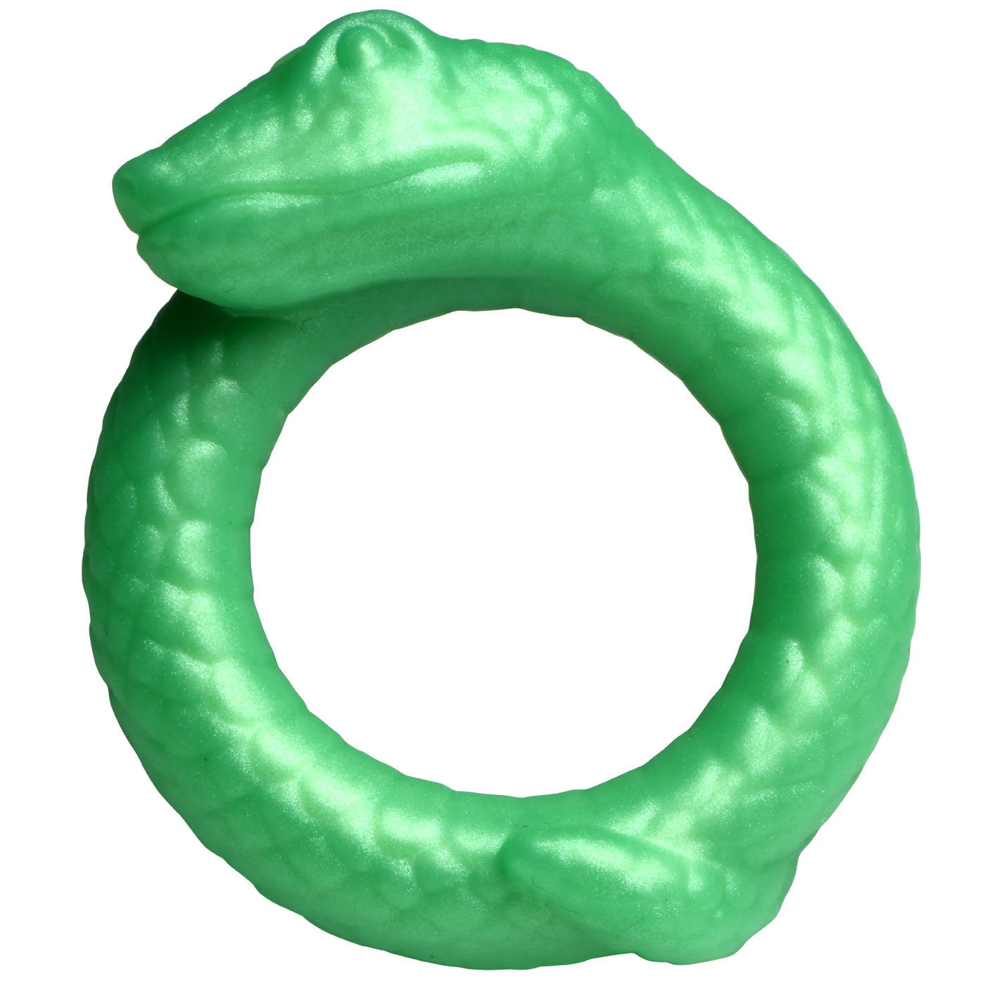 "Serpentine Silicone Cock Ring - Green CC-AH338"