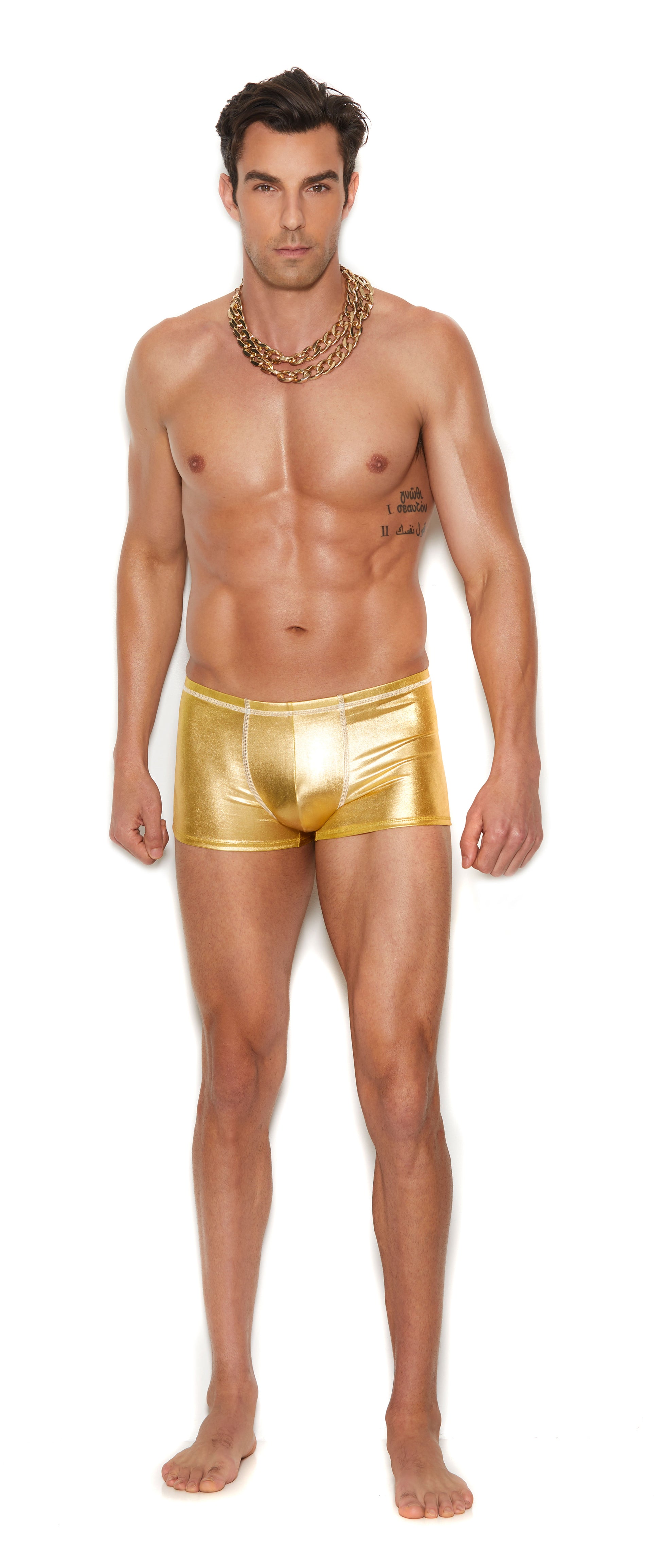 \Men's Gold Lame Boxer Brief - Small/medium - Gold EM-82193GLDSM\""