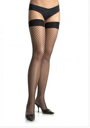 "Spandex Industrial Net Thigh Highs - Black LA-9036BLK"