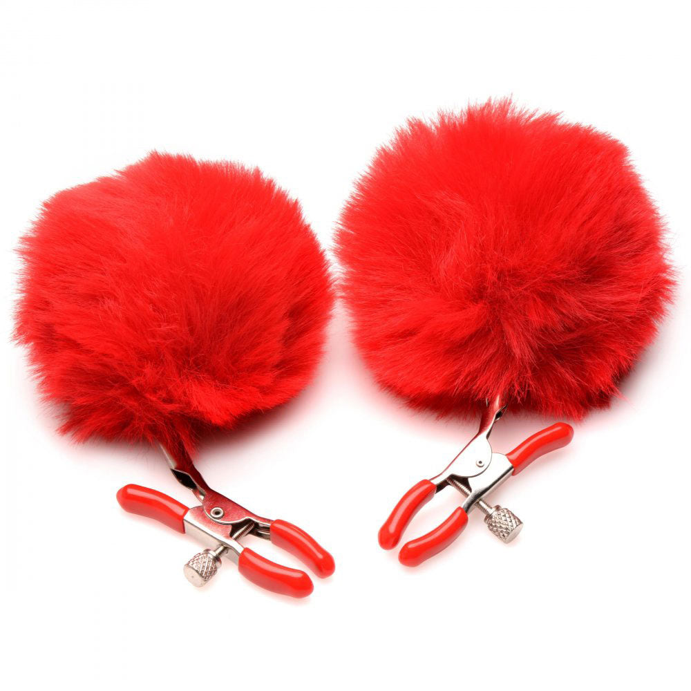 "Pom Pom Nipple Clamps - Red CH-AG866-RED"