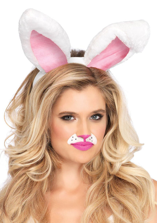 "Plush Bunny Rabbit Ears Headband - White LA-A2811WHT"