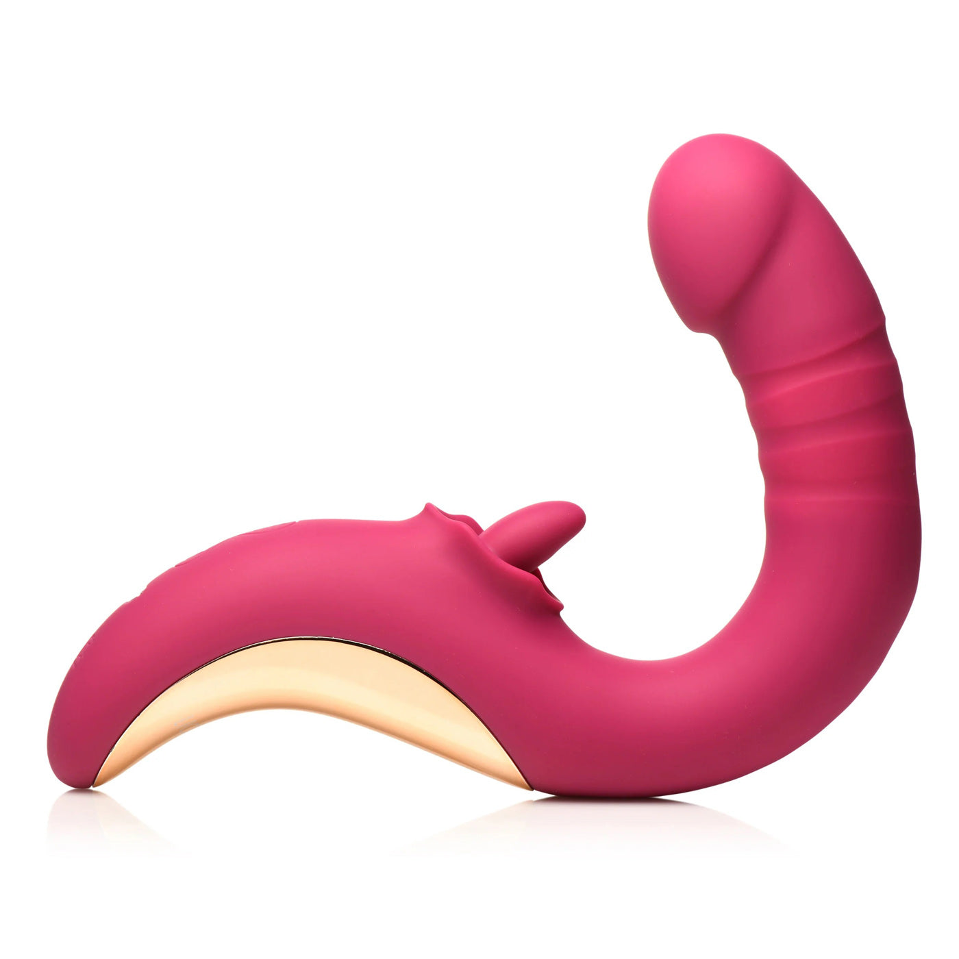 "Tease and Please Thrusting and Licking Vibrator - Fuchsia INM-AH437"