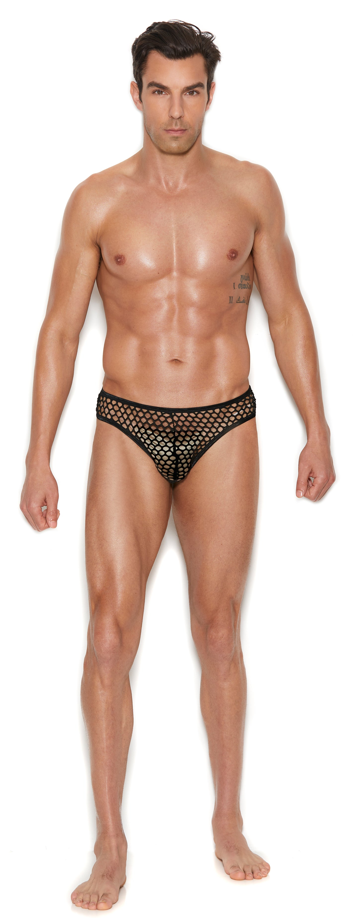 \Men's Fishnet Thong Back Brief - Large/xlarge - Black EM-82928BLKLXL\""