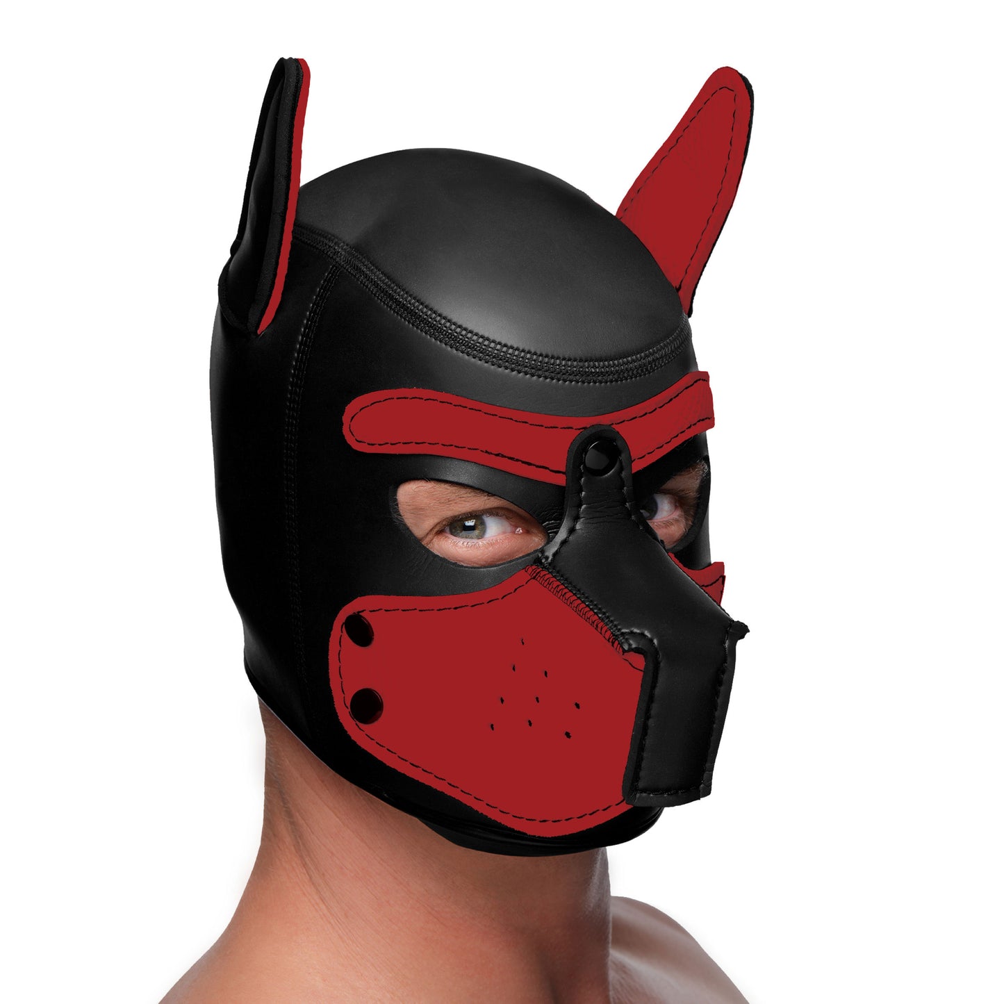 "Spike Neoprene Puppy Hood - Red MS-AG292-RED"